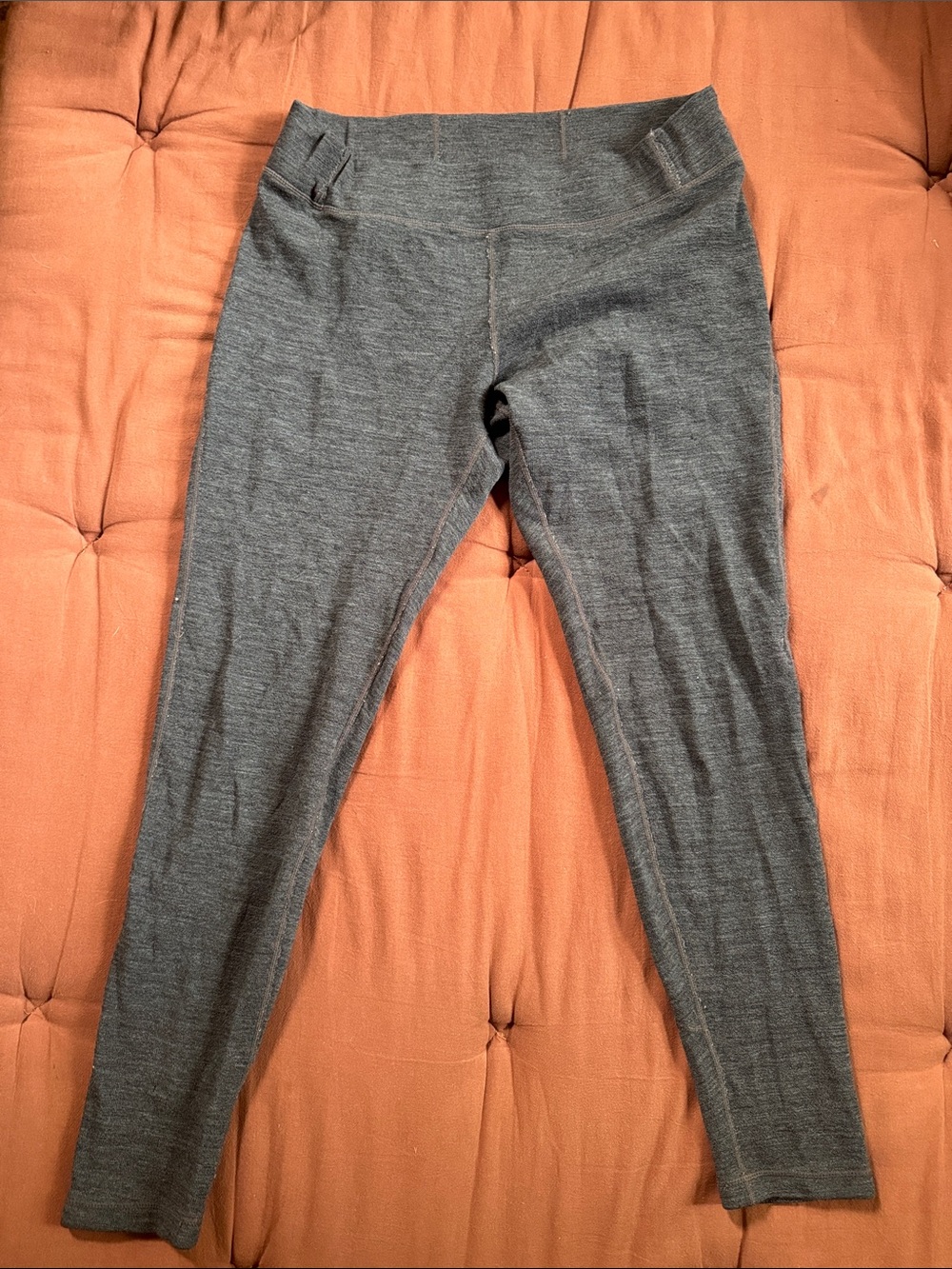 Ibex Izzy tights merino wool leggings Heather gray used altered amazing women XL